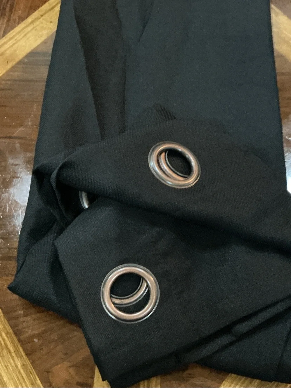 Bundle of three (3) black grommet drapes length of 95